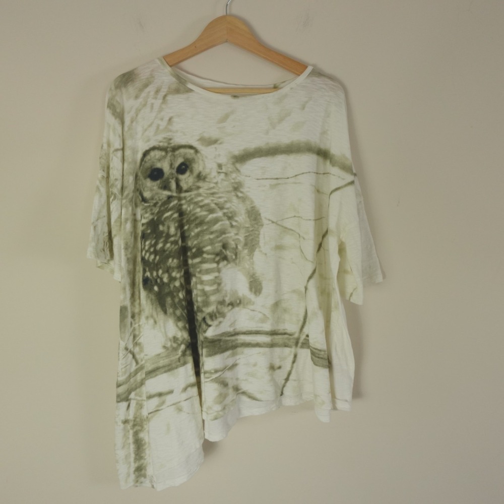 Krista Larson Tee Shirt‎ Snowy Owl Sketch